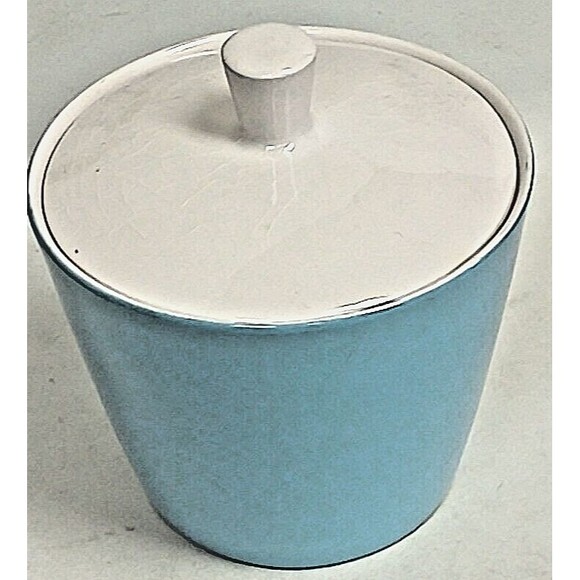 Mid Century Coffee/Tea Set, Vintage Mikasa Cera Stone  Maggi Blue & White Collec - Picture 7 of 13